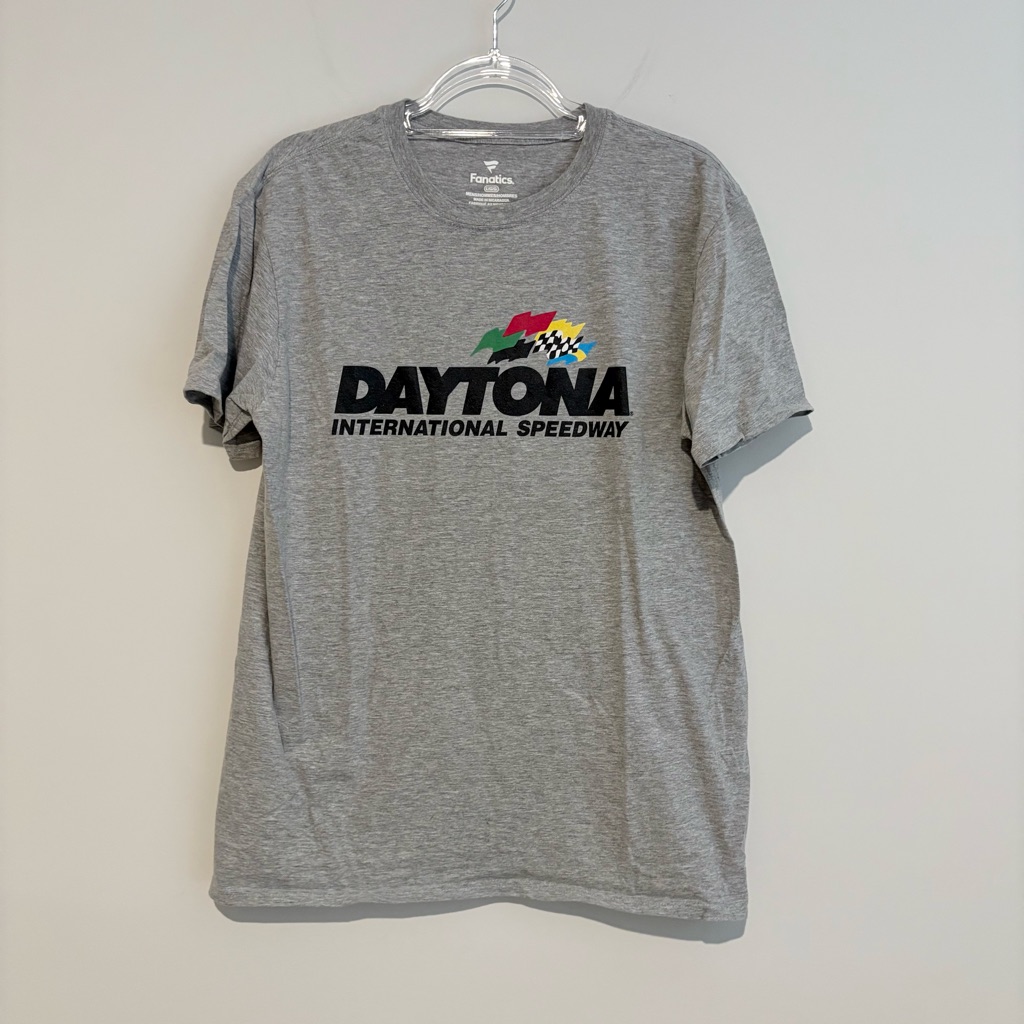 Fanatics Mens Daytona International Speedway Heather Logo TShirt Grey Large